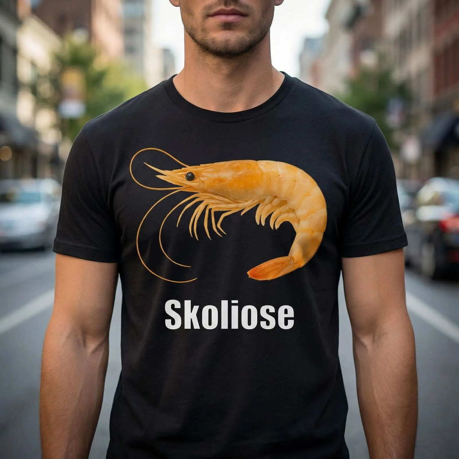 Shrimp Scoliosis T Shirt Dark  - Vintage Fashion Gen Z recension och pris