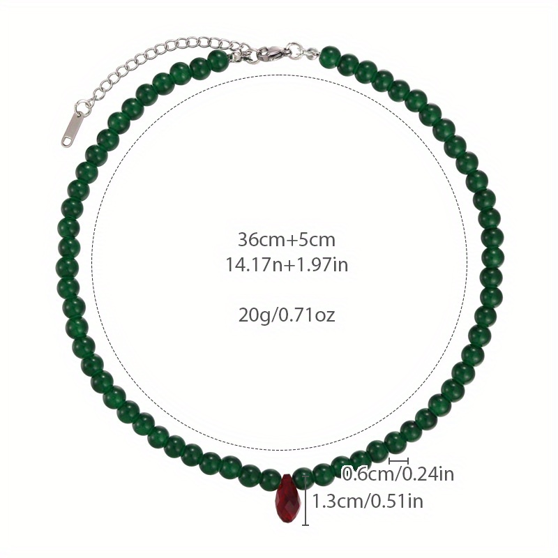 Vintage Green Beaded Necklace  - Vintage Fashion Look recension och pris