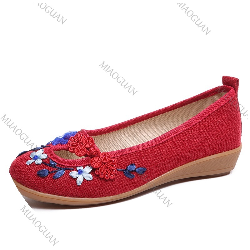 Embroidered Women Comfort Wedg - Vintage Fashion Heels recension och pris