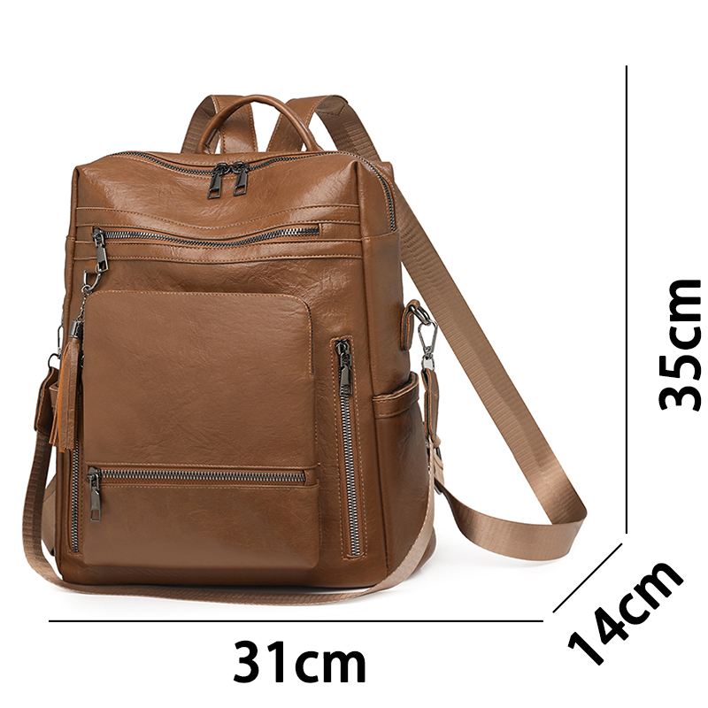 Vintage Leather Look Backpack  - Vintage Fashion Look recension och pris