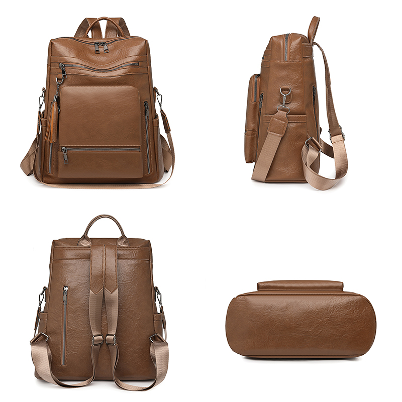 Vintage Leather Look Backpack  - Vintage Fashion Look recension och pris